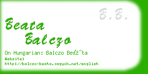 beata balczo business card